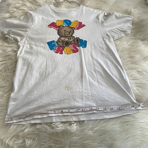 Teddy Fresh merch white crew neck teddy t shirt short sleeve sz S cotton stained - Picture 15 of 16